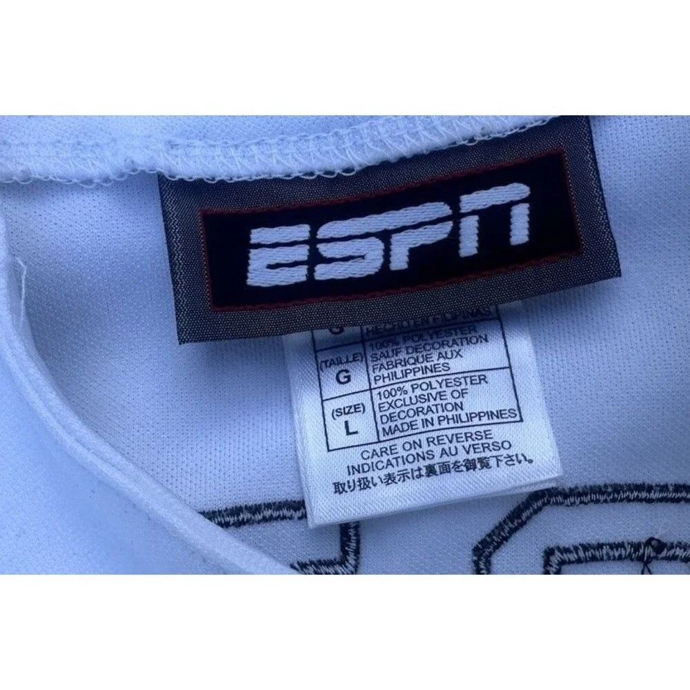 ESPN Baseball Tonight Jersey #1 Adult Large White Button Front Baseball Jersey